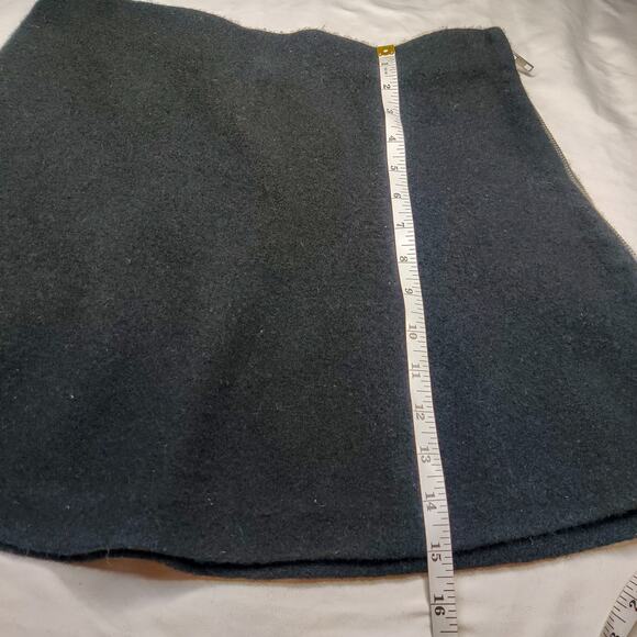 Theory Black Wool Knit Mini Skater Skirt Side Zip Small Minimalist Grunge - Picture 6 of 6